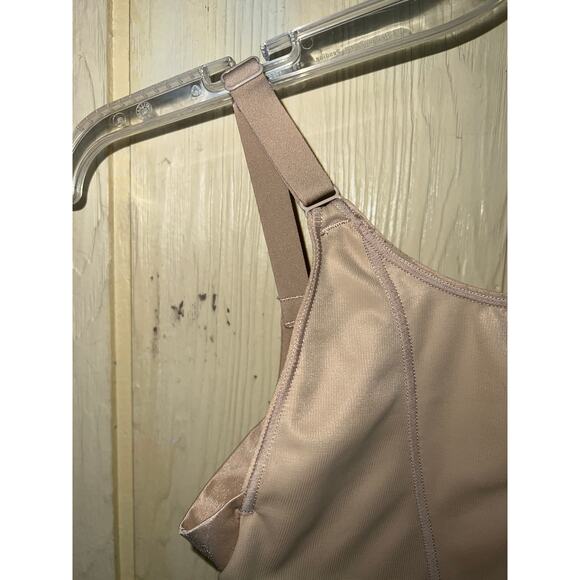 Maidenform Shaper Body Briefer Small Wear Your Own Bra Open Bust Shapewear Tan - Picture 7 of 7